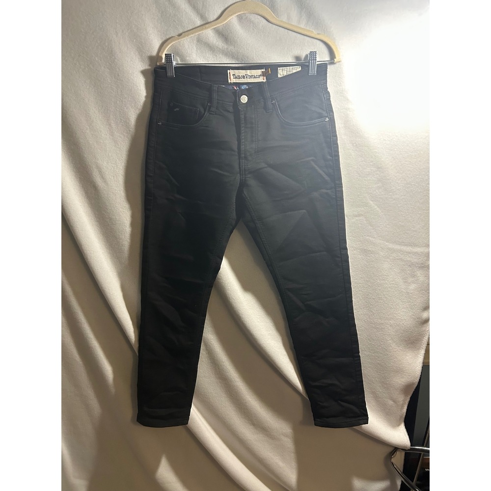 Tailor Vintage Canaan Slim Fit Mens Pants Black Comfort Stretch 30x30 Nautical